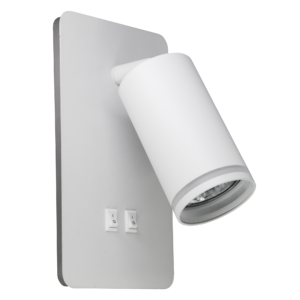 Sanico Goldlux PARIS 1xGU10 + 6W LED kinkiet oprawa ścienna z włącznikiem biała IP20 - 324351