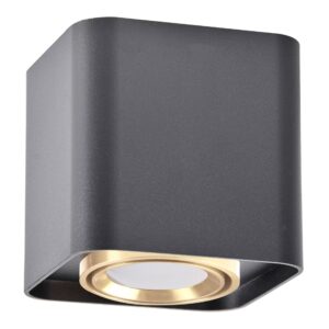 Sanico Goldlux XENO 1xGU10 oprawa natynkowa kwadratowa ruchoma czarna/złota IP20 - 325396