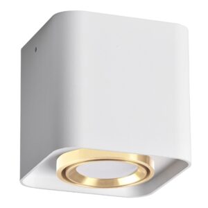 Sanico Goldlux XENO 1xGU10 oprawa natynkowa kwadratowa ruchoma biała/złota IP20 - 325402