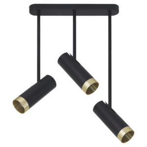 Sanico Goldlux lampa wisząca PORTO 3xGU10 czarna/złota IP20 - 326102