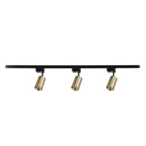 Sanico Goldlux nowoczesny aluminiowy reflektor loft zestaw szynowy 1-fazowy 1m MARIBEL 3xGU10 złoty czarny IP20 - 327611