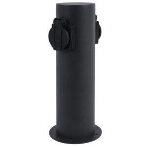 Sanico Goldlux ELEKTRI 28 słupek ogrodowy 2 gniazda 220-240V okrągły czarny IP44 - 327956