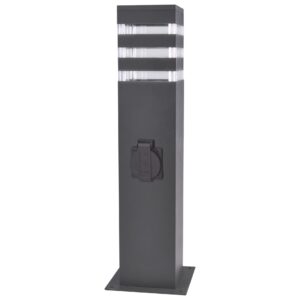 Sanico Goldlux TEKSAS 44 1xE27 lampa ogrodowa stojąca z gniazdem 220-240V grafitowa IP54 - 327970