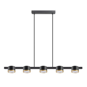 Sanico Goldlux lampa wisząca MIRELLA 5xGX53 z żarówką LED czarna/złota IP20 - 328076