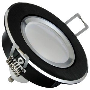 Sanico Goldlux SUN OLAL GU10 oprawa podtynkowa okrągła ruchoma z żarówką LED czarna szczotkowana IP20 - 301178