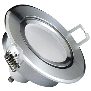 Sanico Goldlux SUN OLAL GU10 oprawa podtynkowa okrągła ruchoma z żarówką LED srebrny połysk IP20 - 301185