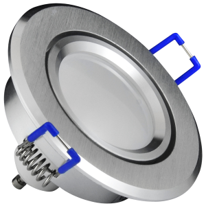 Sanico Goldlux SUN OLAL GU10 oprawa podtynkowa okrągła ruchoma z żarówką LED srebrna szczotkowana IP20 - 301192