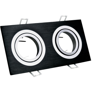 Sanico Goldlux SOUTH OPAL 2xGU10 oprawa podtynkowa prostokątna ruchoma czarna szczotkowana IP20 - 302144