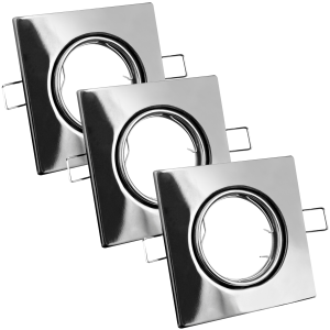 Sanico Goldlux OPIN 3xMR16 zestaw 3 opraw podtynkowych kwadratowych ruchomych chrom IP20 - 306944