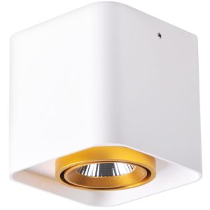 Sanico Goldlux XENO 15B LED oprawa natynkowa kwadratowa ruchoma biała/złota IP20 - 312013