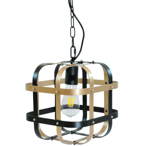 Sanico Goldlux KLATKA 1xE27 lampa wisząca czarno-złota IP20 - 312471