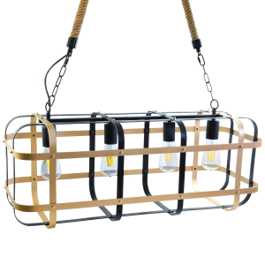 Sanico Goldlux KLATKA 4xE27 lampa wisząca czarno-złota IP20 - 312488