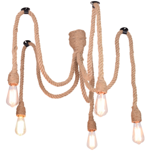 Sanico Goldlux lampa wisząca ROPE PAJĄCZEK 5xE27 beżowa IP20 - 312921