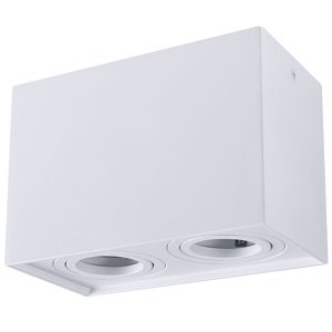 Sanico Goldlux HADAR Q2 2xGU10 oprawa natynkowa prostokątna ruchoma biała IP20 - 313133