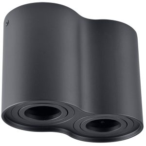 Sanico Goldlux HADAR R2 2xGU10 oprawa natynkowa okrągła ruchoma czarna IP20 - 313164