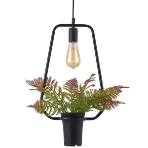 Sanico Goldlux SOREN 1xE27 lampa wisząca trapez z kwiatkiem czarna IP20 - 313867