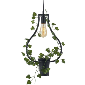 Sanico Goldlux SOREN 1xE27 lampa wisząca heksagon z kwiatkiem czarna IP20 - 313874