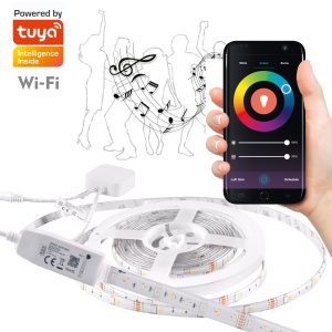 Sanico Goldlux Wi-Fi SMART taśma LED 16W 240 LED 5m NEUTRALNA 4000K + RGB funkcja muzyczna IP20 - sterownik, zasilacz IP65 - taśma LED - 313928