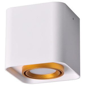 Sanico Goldlux EGER GU10 oprawa natynkowa kwadratowa ruchoma biała/złota IP20 - 313980