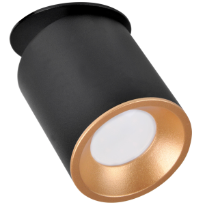 Sanico Goldlux HARON GU10 oprawa podtynkowa okrągła ruchoma czarna/złota IP20 - 314222