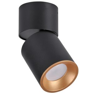 Sanico Goldlux NIXA GU10 oprawa natynkowa okrągła ruchoma czarna/złota IP20 - 314277