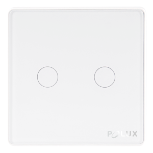 Sanico Goldlux Wi-Fi SMART włącznik dotykowy podwójny biały z kondensatorem TUYAsmart IP20 - 314345