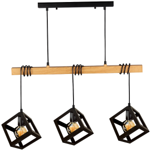 Sanico Goldlux SWEDEN WOOD 3xE27 lampa wisząca czarna IP20 - 314581