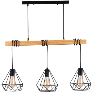 Sanico Goldlux VIGO WOOD 3xE27 lampa wisząca czarna IP20 - 314673
