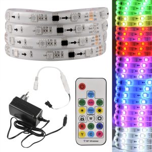 Sanico Goldlux Zestaw taśma LED 12V 12W 60 LED 2m RGB MAGIC 108 funkcji świecenia + zasilacz + kontroler + pilot IP20 - zasilacz / IP65 - taśma - 314956