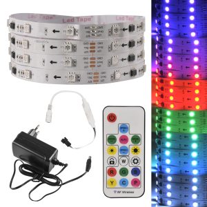 Sanico Goldlux Zestaw taśma LED 12V 24W 150 LED 5m RGB MAGIC 108 funkcji świecenia + zasilacz + kontroler + pilot IP20 - zasilacz / IP20 - taśma - 314963