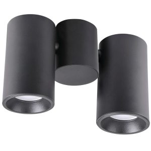 Sanico Goldlux HOBRO 2xGU10 oprawa natynkowa okrągła ruchoma czarna IP20 - 315427