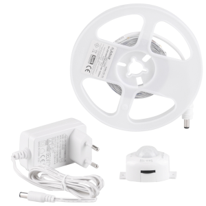 Sanico Goldlux Taśma LED 12V 8,5W 2m z czujnikiem ruchu i zmierzchu NEUTRALNA 4000K IP20 - zasilacz / IP20 - taśma - 316394
