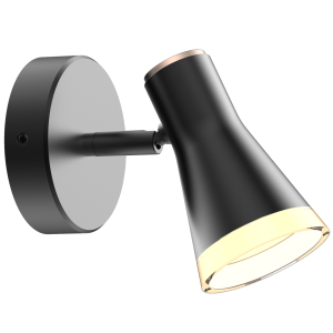 Sanico Goldlux BERG 1 LED kinkiet oprawa ścienna czarna 3000K IP20 - 318152