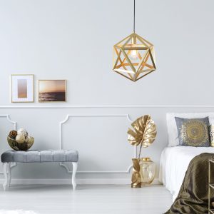 Sanico Goldlux lampa wisząca DENMARK 1xE27 złota IP20 - 318848