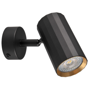 Sanico Goldlux NICEA 1xGU10 oprawa ścienno-sufitowa czarna/złota IP20 - 323415