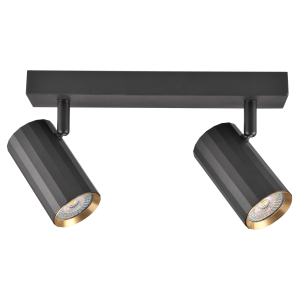 Sanico Goldlux NICEA 2xGU10 oprawa listwa ścienno-sufitowa czarna/złota IP20 - 323422