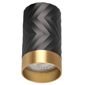 Sanico Goldlux ARRAS 1xGU10 oprawa natynkowa okrągła stała czarna/złota IP20 - 323521