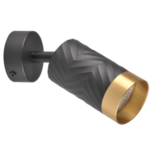 Sanico Goldlux nowoczesny aluminiowy reflektor loft ARRAS 1xGU10 oprawa ścienno sufitowa czarno złota IP20 - 323538