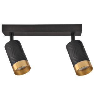 Sanico Goldlux ARRAS 2xGU10 oprawa listwa ścienno-sufitowa czarna/złota IP20 - 323545