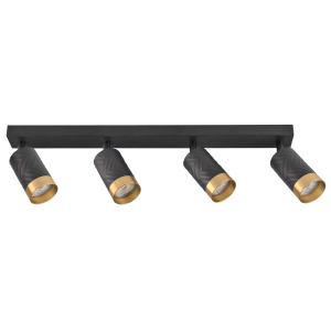 Sanico Goldlux nowoczesna aluminiowa industrialna oprawa loft listwa ścienno sufitowa ARRAS 4xGU10 4X10W czarno złota IP20 - 323569