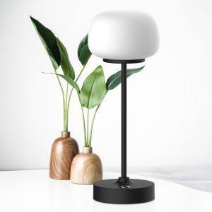 Sanico Goldlux lampka dekoracyjna RIMINI LED akumulator + przewód USB-C 2700K czarna IP20 - 329875