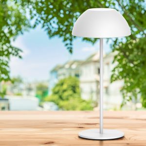 Sanico Goldlux lampka dekoracyjna stołowa LED TANZANIA z akumulatorem USB-C 2700K biała IP44 - 329936