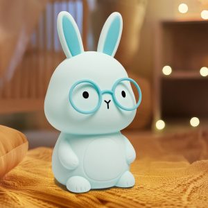 Sanico Goldlux lampka nocna FLOREK LED 3000K RGB silikonowa z akumulatorem przewód USB C niebieska - 331748