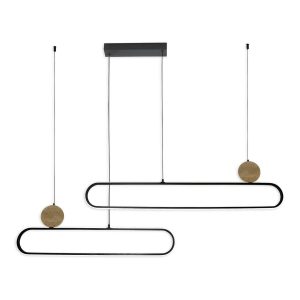 Sanico Goldlux lampa wisząca LED FLORENTYNA 48W 4000K czarna trawertyn IP20 - 333889