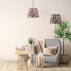 Sanico Goldlux lampa podłogowa SCARLET nikiel 140cm abażur stożek 35cm white nature E27 IP20 - 336477