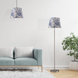 Sanico Goldlux lampa podłogowa SCARLET nikiel 140cm abażur stożek 35cm porcelain E27 IP20 - 336484