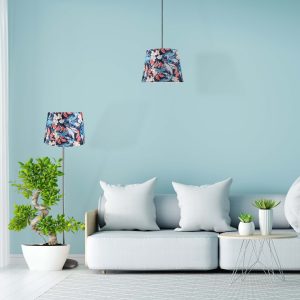 Sanico Goldlux lampa podłogowa SCARLET nikiel 140cm abażur stożek 35cm wild flowers E27 IP20 - 336507