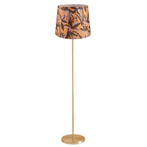 Sanico Goldlux lampa podłogowa SCARLET złota 140cm abażur stożek 35cm yellow nature E27 IP20 - 336545