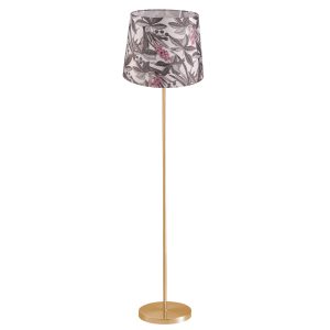 Sanico Goldlux lampa podłogowa SCARLET złota 140cm abażur stożek 35cm white nature E27 IP20 - 336552