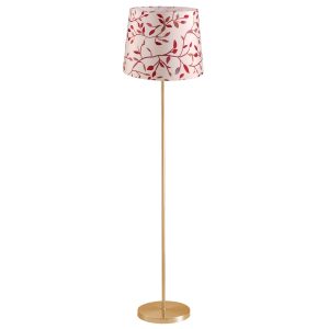 Sanico Goldlux lampa podłogowa SCARLET złota 140cm abażur stożek 35cm autumn leaves E27 IP20 - 336590